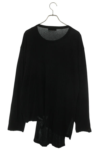 YOHJI YAMAMOTO POUR HOMME Asymmetrical Long Sleeve Top Black Size L