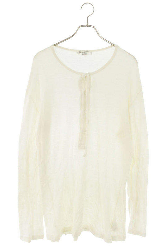 YOHJI YAMAMOTO POUR HOMME Henley Long Sleeve Top White Size L