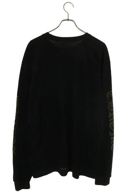 Chrome Hearts Neck Logo Print Long Sleeve Tee Black/Gold Size XL
