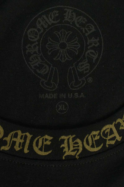Chrome Hearts Neck Logo Print Long Sleeve Tee Black/Gold Size XL