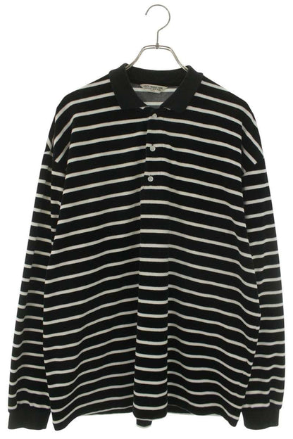 COOTIE VELOUR BORDER L S POLO Black/White Size L