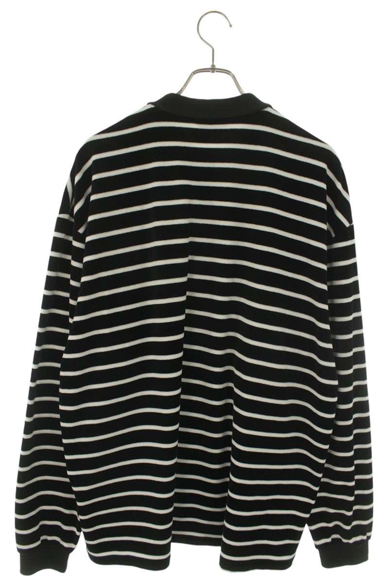 COOTIE VELOUR BORDER L S POLO Black/White Size L