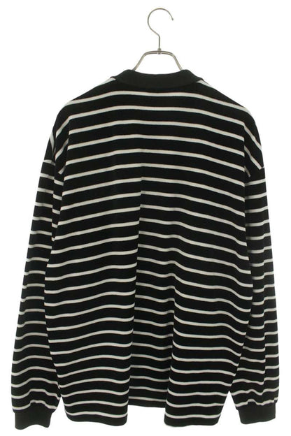 COOTIE VELOUR BORDER L S POLO Black/White Size L