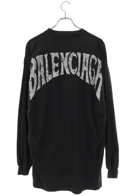 BALENCIAGA Paris Back Logo Print Long Sleeve Tee Size S