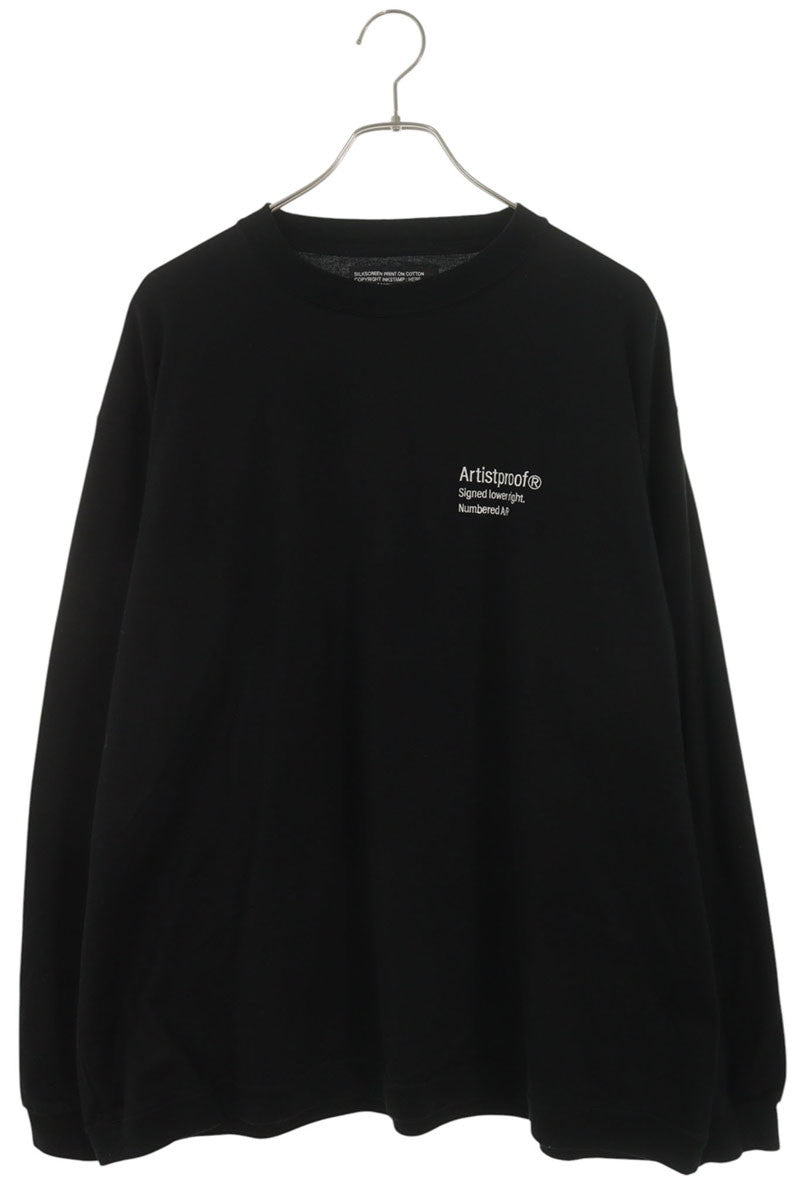 ARTIST PROOF Logo Embroidered Long Sleeve Tee Black Size XL