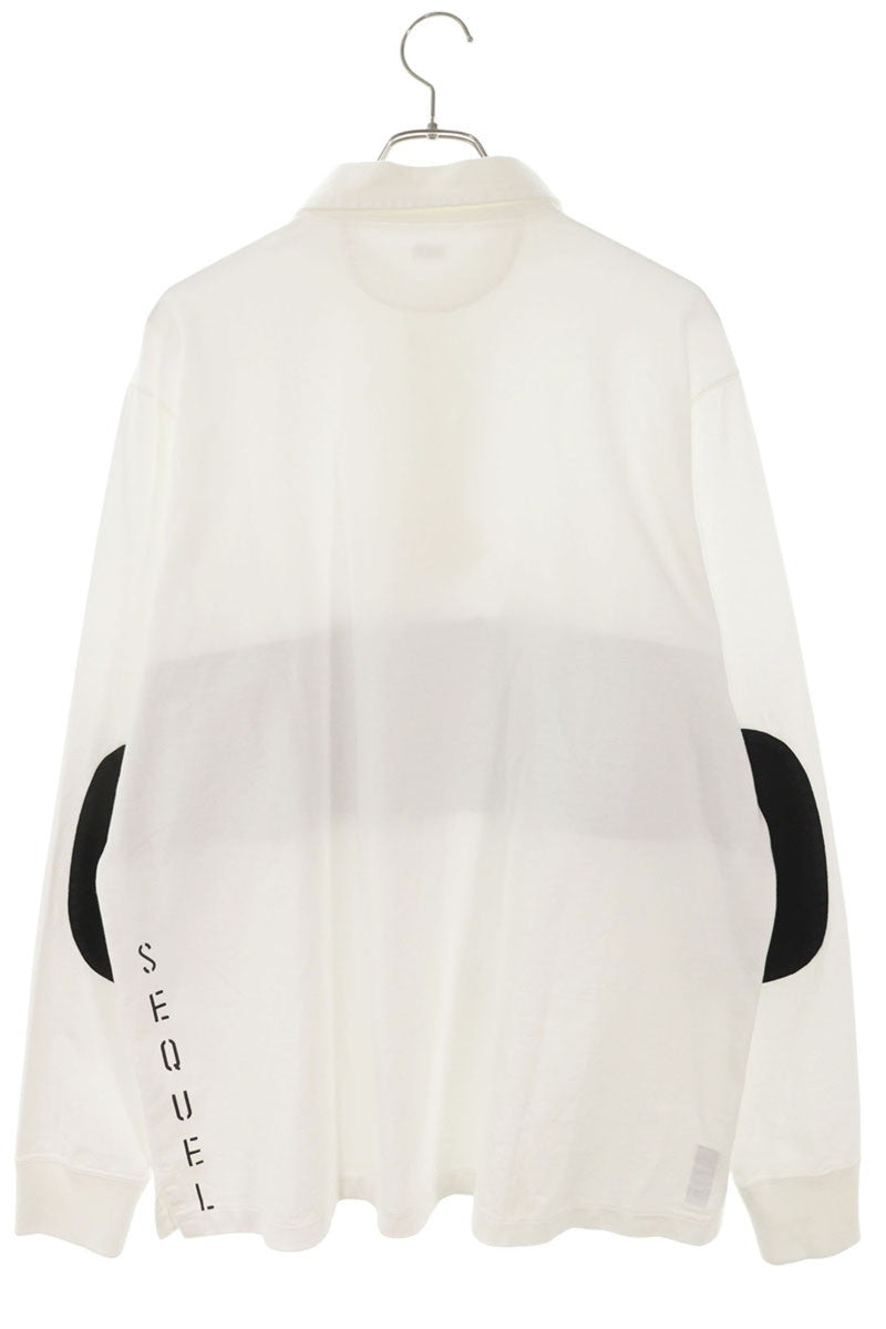 SEQUEL 25AW Logo Print Polo Long Sleeve Tee White/Black Size L