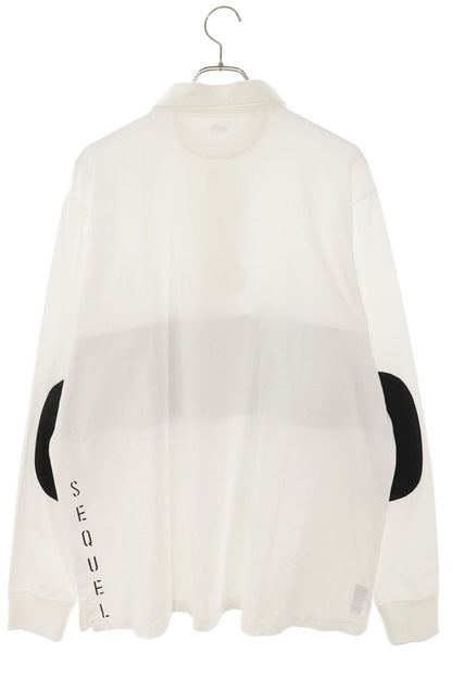 SEQUEL 25AW Logo Print Polo Long Sleeve Tee White/Black Size L