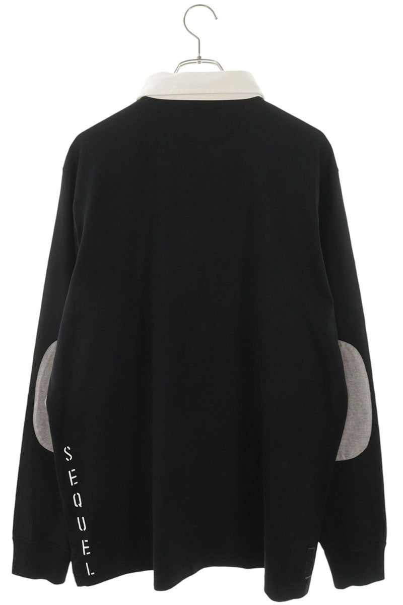 SEQUEL 25AW Logo Print Polo Long Sleeve Tee Black/Gray/White Size L