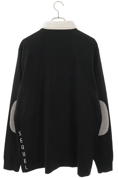 SEQUEL 25AW Logo Print Polo Long Sleeve Tee Black/Gray/White Size L