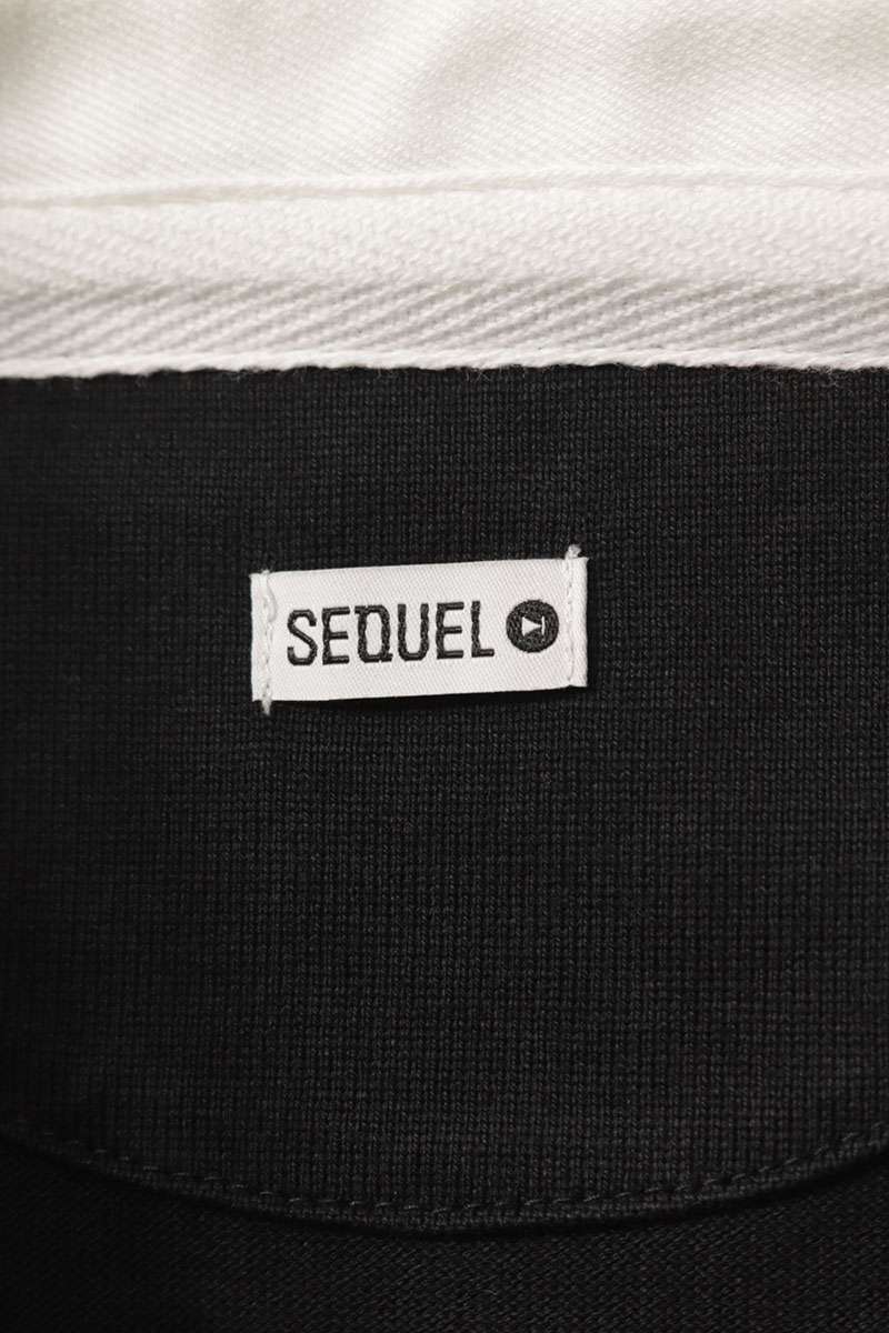 SEQUEL 25AW Logo Print Polo Long Sleeve Tee Black/Gray/White Size L