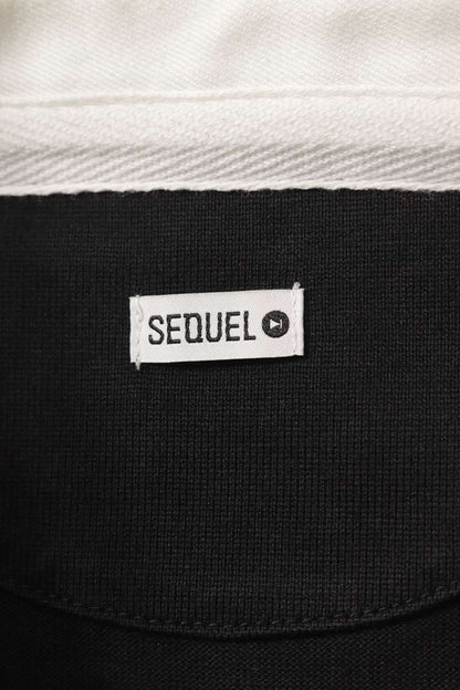 SEQUEL 25AW Logo Print Polo Long Sleeve Tee Black/Gray/White Size L