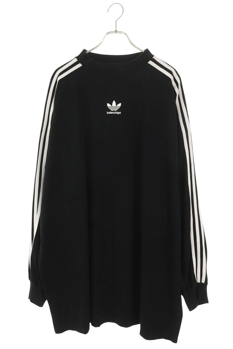 BALENCIAGA x adidas 3-Stripe Logo Print Long Sleeve Black Size L