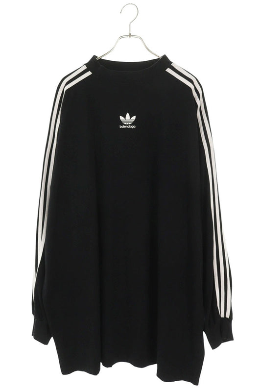 BALENCIAGA x adidas 3-Stripe Logo Print Long Sleeve Black Size L
