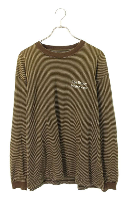 ENNOY Striped Long Sleeve Tee Khaki Size L