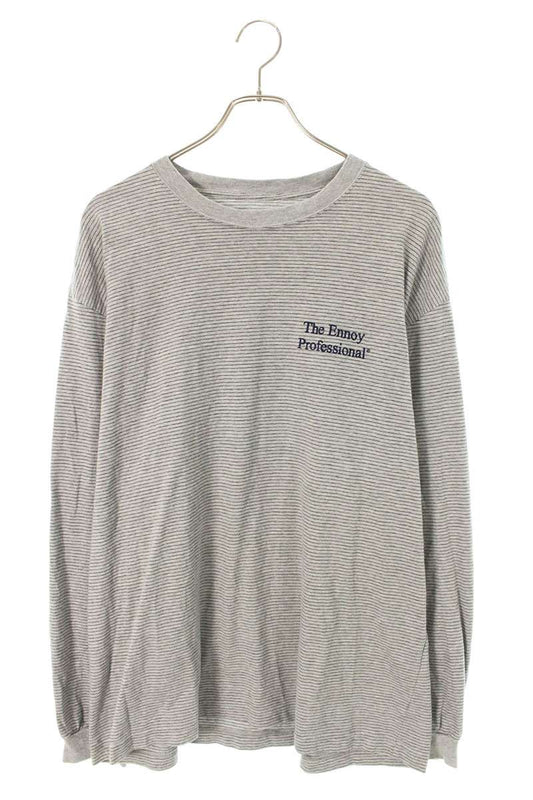 ENNOY Striped Long Sleeve Tee Gray Size L