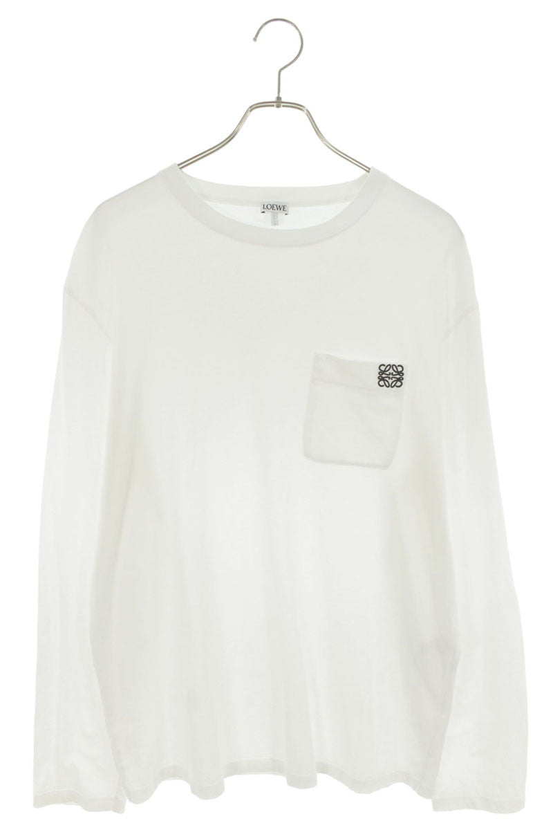LOEWE Anagram Embroidered Long Sleeve Tee White Size L
