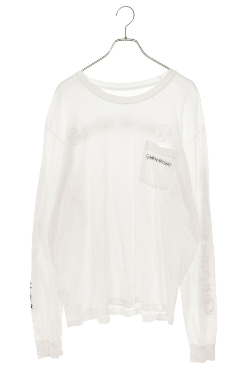 Chrome Hearts Back Scroll Label Print Long Sleeve Tee White Size XL