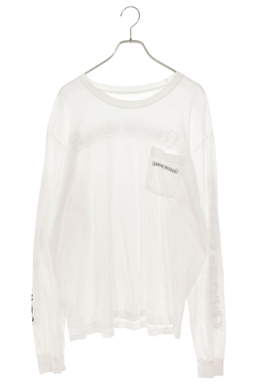 Chrome Hearts Back Scroll Label Print Long Sleeve Tee White Size XL