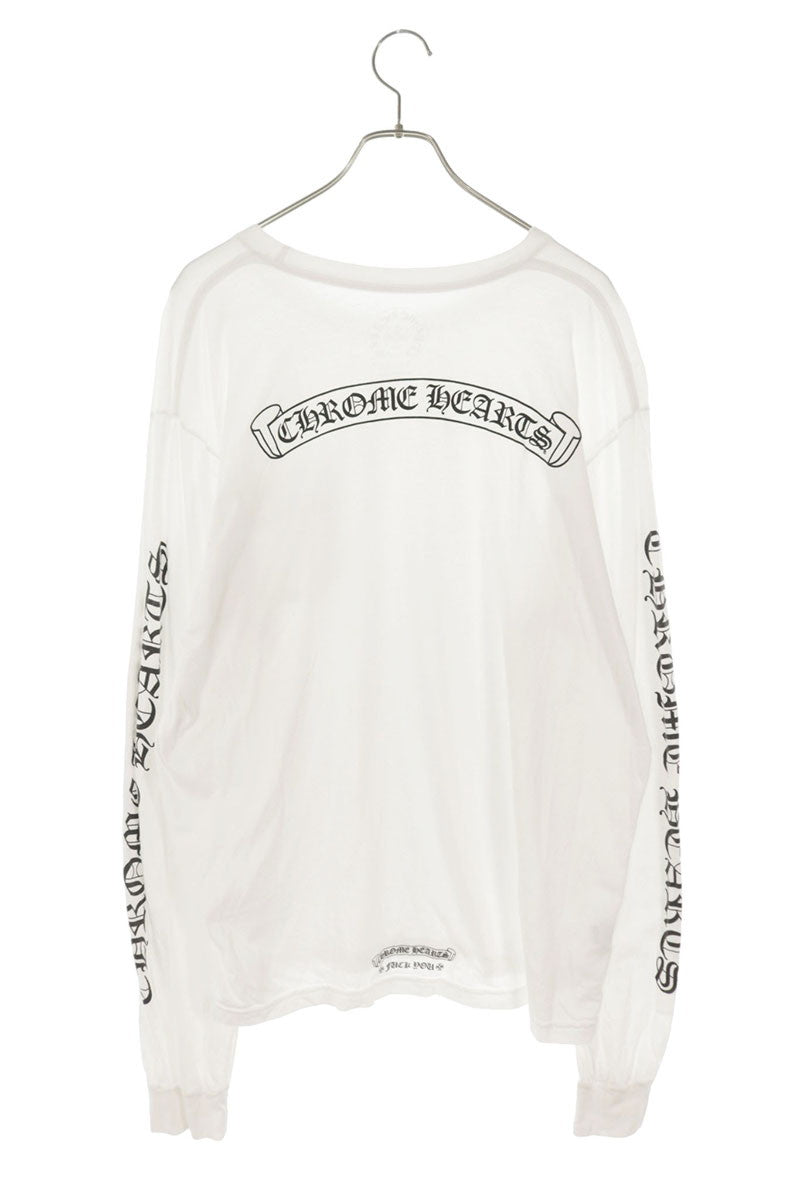 Chrome Hearts Back Scroll Label Print Long Sleeve Tee White Size XL