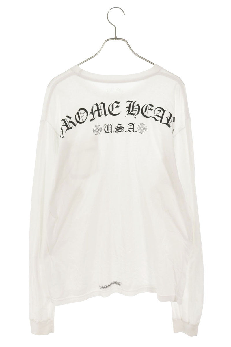 Chrome Hearts Back Arch Logo Print Long Sleeve Tee White Size XL