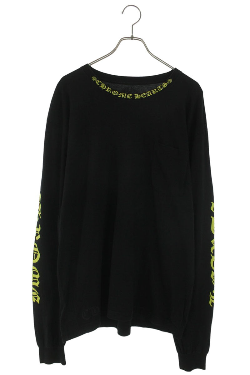 Chrome Hearts Neck Logo Long Sleeve Tee Black Size XL