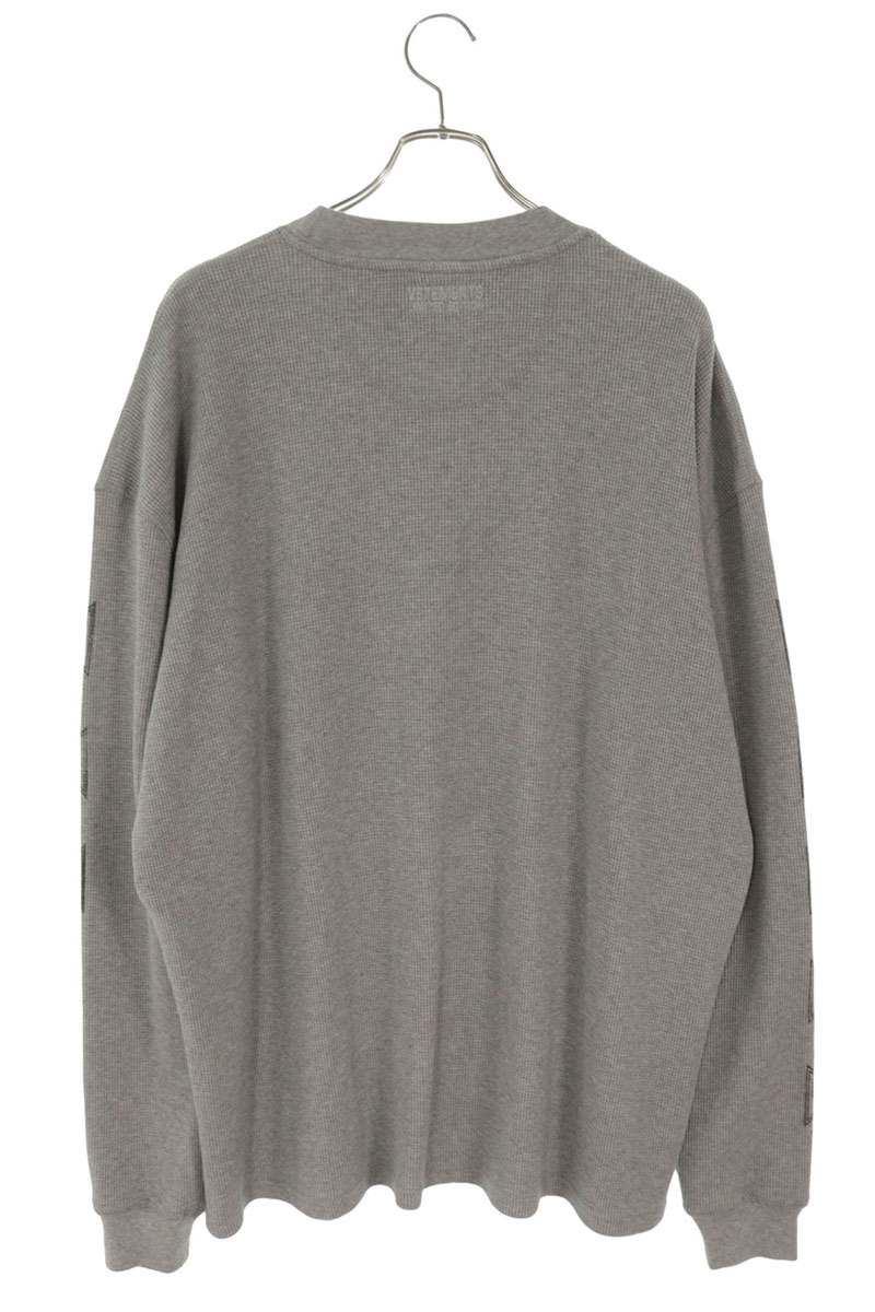 VETEMENTS Biker Cross Waffle Long Sleeve T-Shirt Gray Size S