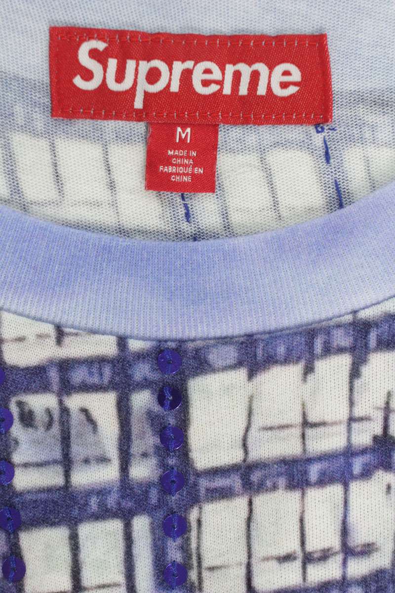 SUPREME 25SS Skyline Sequin Long Sleeve Top Purple Size M