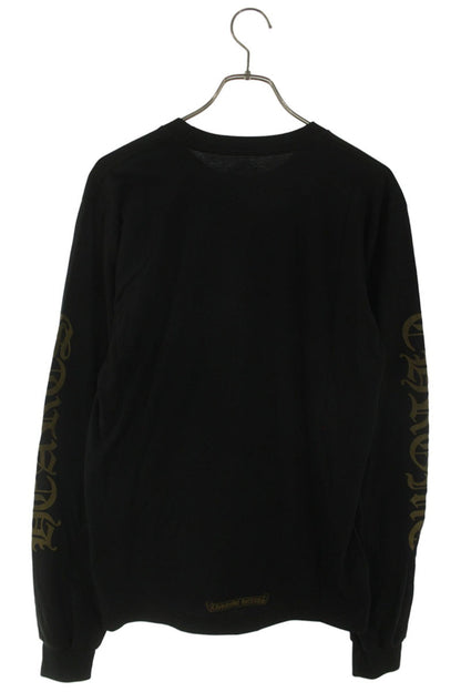 Chrome Hearts Neck Logo Print Long Sleeve Tee Black/Gold Size M