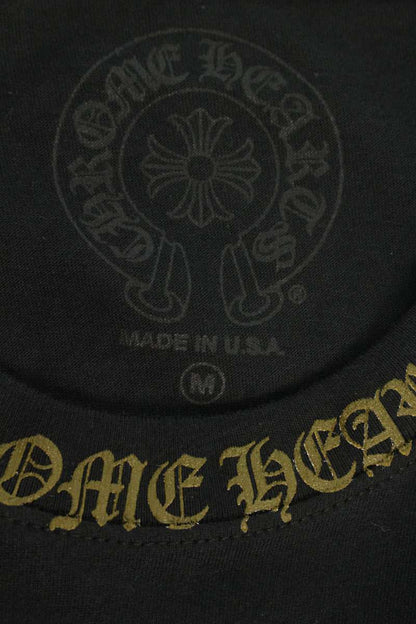 Chrome Hearts Neck Logo Print Long Sleeve Tee Black/Gold Size M