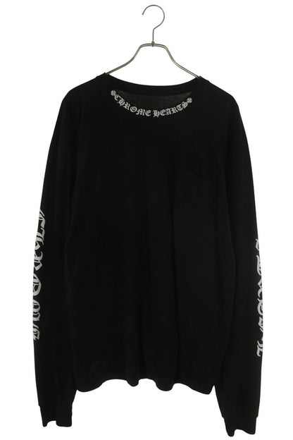 Chrome Hearts Neck Logo Print Long Sleeve Tee Black Size XL