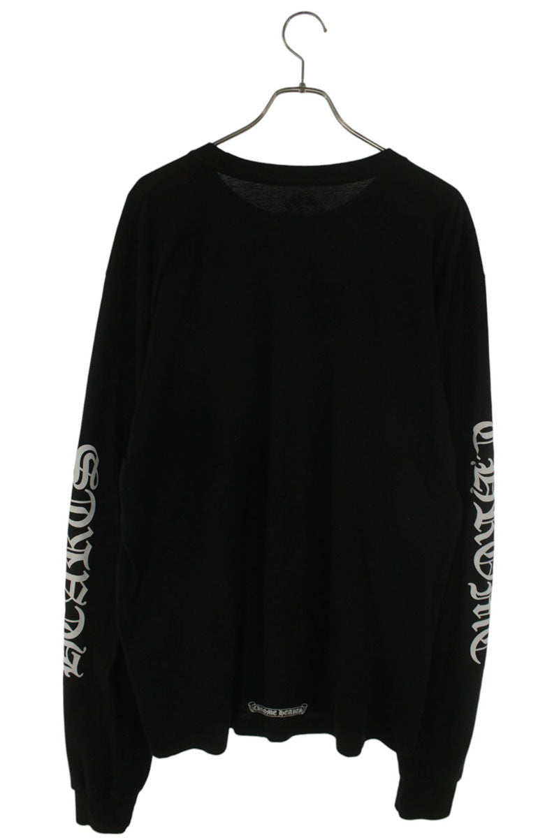 Chrome Hearts Neck Logo Print Long Sleeve Tee Black Size XL
