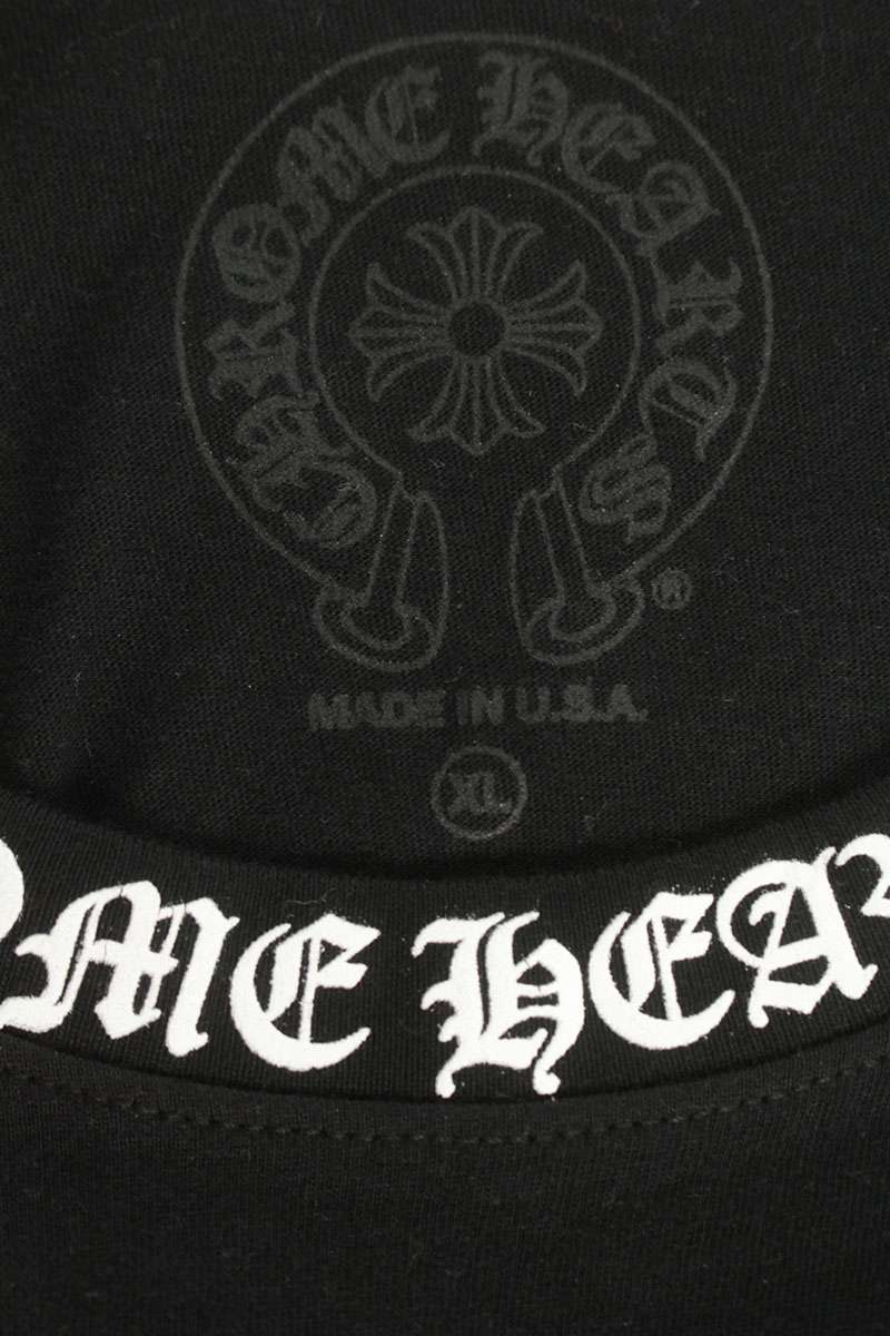 Chrome Hearts Neck Logo Print Long Sleeve Tee Black Size XL