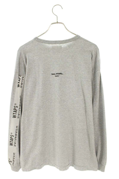 WTAPS 24AW Reflector Print Long Sleeve Tee Gray Cotton Poly Size S
