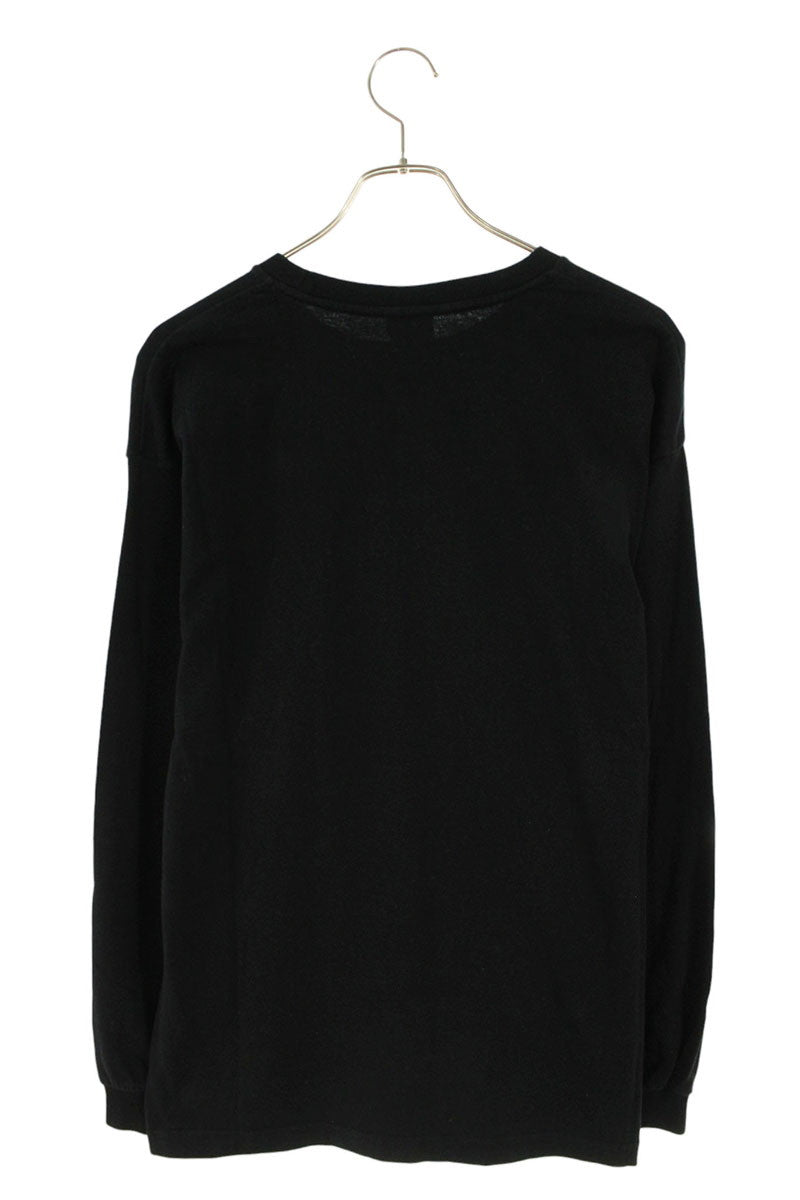 WTAPS College Logo Print Long Sleeve Tee Black Cotton Size S