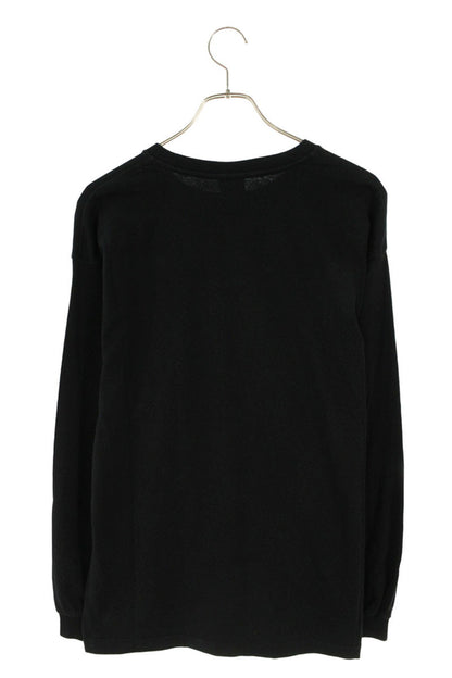 WTAPS College Logo Print Long Sleeve Tee Black Cotton Size S