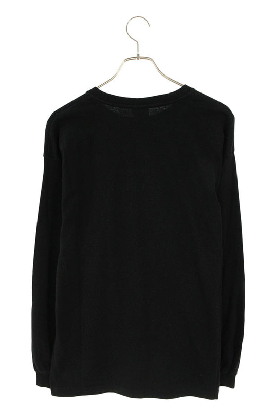 WTAPS College Logo Print Long Sleeve Tee Black Cotton Size S