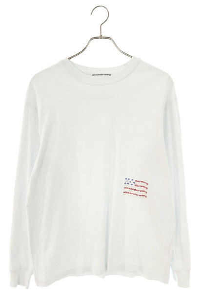 ALEXANDER WANG Front Logo Print Long Sleeve T-Shirt Size S
