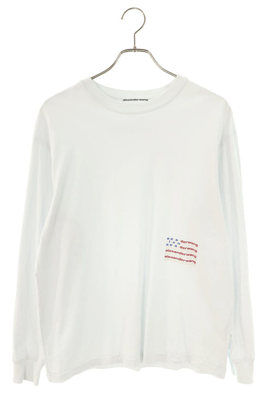 ALEXANDER WANG Front Logo Print Long Sleeve T-Shirt Size S