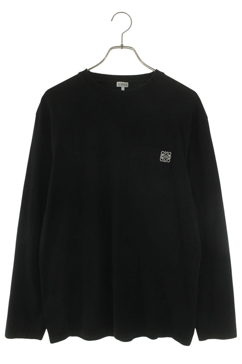LOEWE Anagram Embroidered Pocket Long Sleeve Tee Black Size M