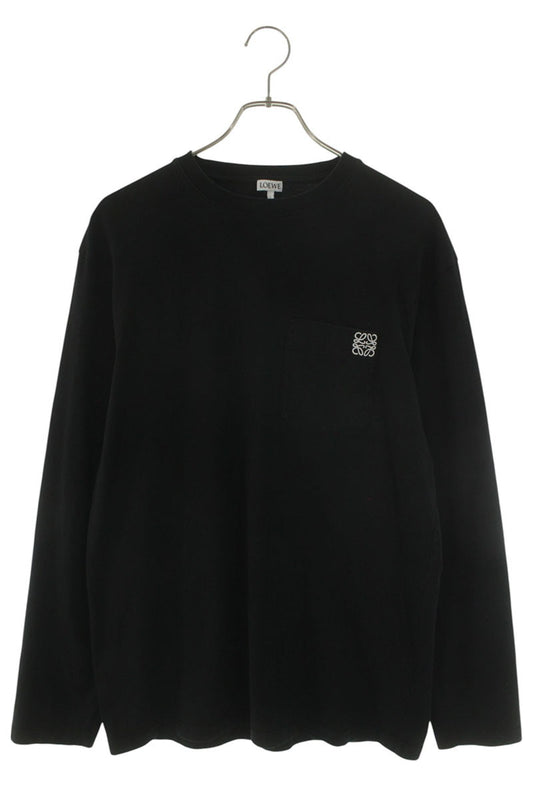 LOEWE Anagram Embroidered Pocket Long Sleeve Tee Black Size M