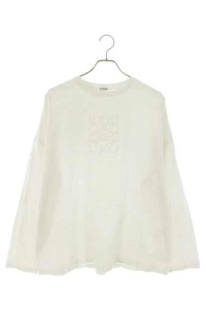 LOEWE Anagram Embroidered Loose Fit Long Sleeve Tee White Size M