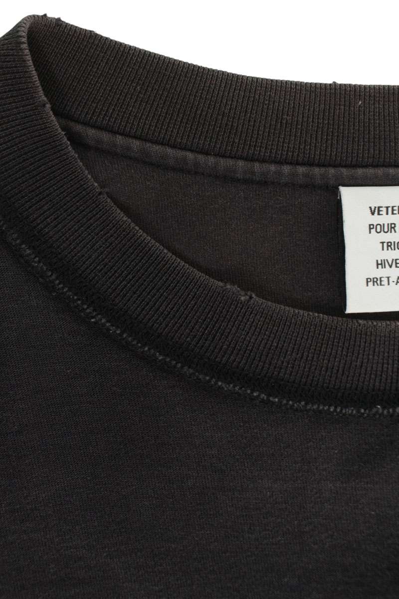 VETEMENTS BFRND Inside Out Long Sleeve Tee Black Size S