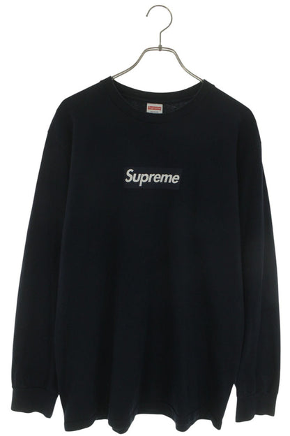 SUPREME 20AW Box Logo Long Sleeve Tee Cotton Blue Size M