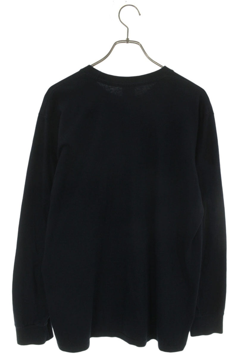 SUPREME 20AW Box Logo Long Sleeve Tee Cotton Blue Size M