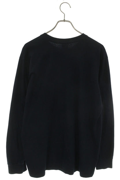 SUPREME 20AW Box Logo Long Sleeve Tee Cotton Blue Size M