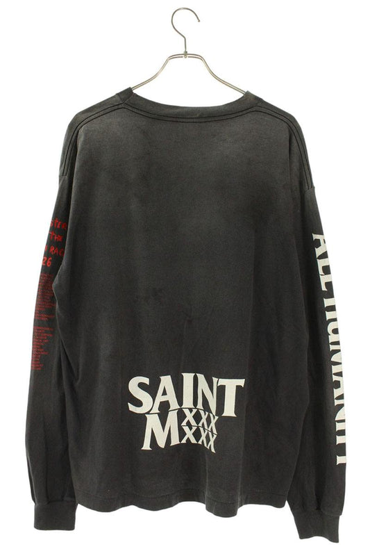 SAINT MICHAEL Vintage Long Sleeve Tee Black Cotton Size L