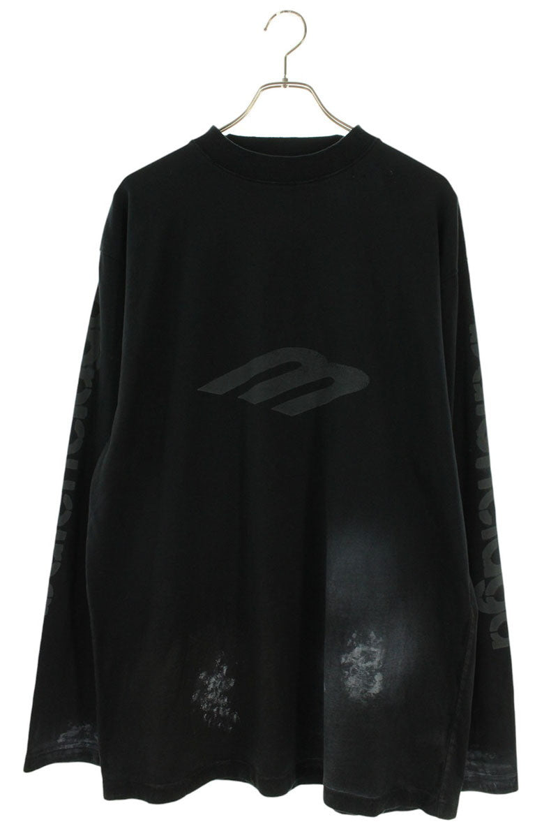 BALENCIAGA Dust Effect Oversized Long Sleeve Tee Size S