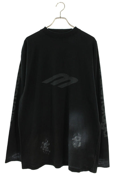 BALENCIAGA Dust Effect Oversized Long Sleeve Tee Size S
