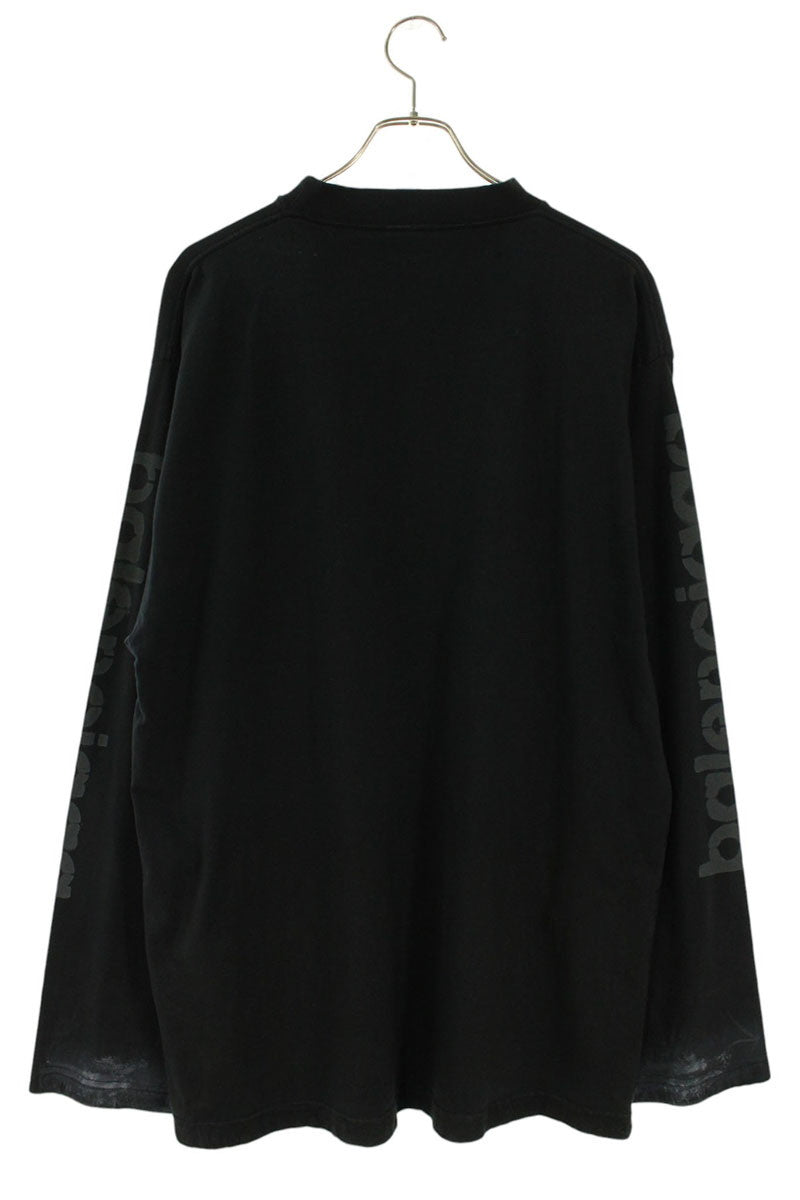 BALENCIAGA Dust Effect Oversized Long Sleeve Tee Size S