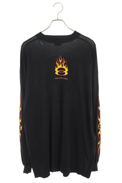 BALENCIAGA Burning Unity Logo Distressed Long Sleeve Size S